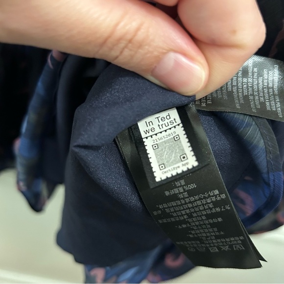 Ted Baker Stephanie Blouse 14 6 Navy Floral top shirt - Picture 11 of 13